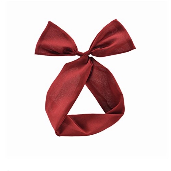 Accessories - Twist Bow Wired Headband in Red Wine Color!